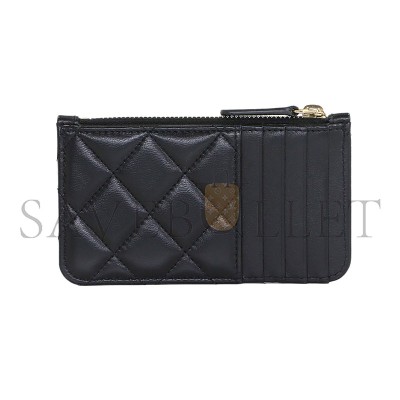 CHANEL MATELASSE COIN CASE PURSE WALLET LEATHER BLACK AP0374 (13*7.5*1cm) 